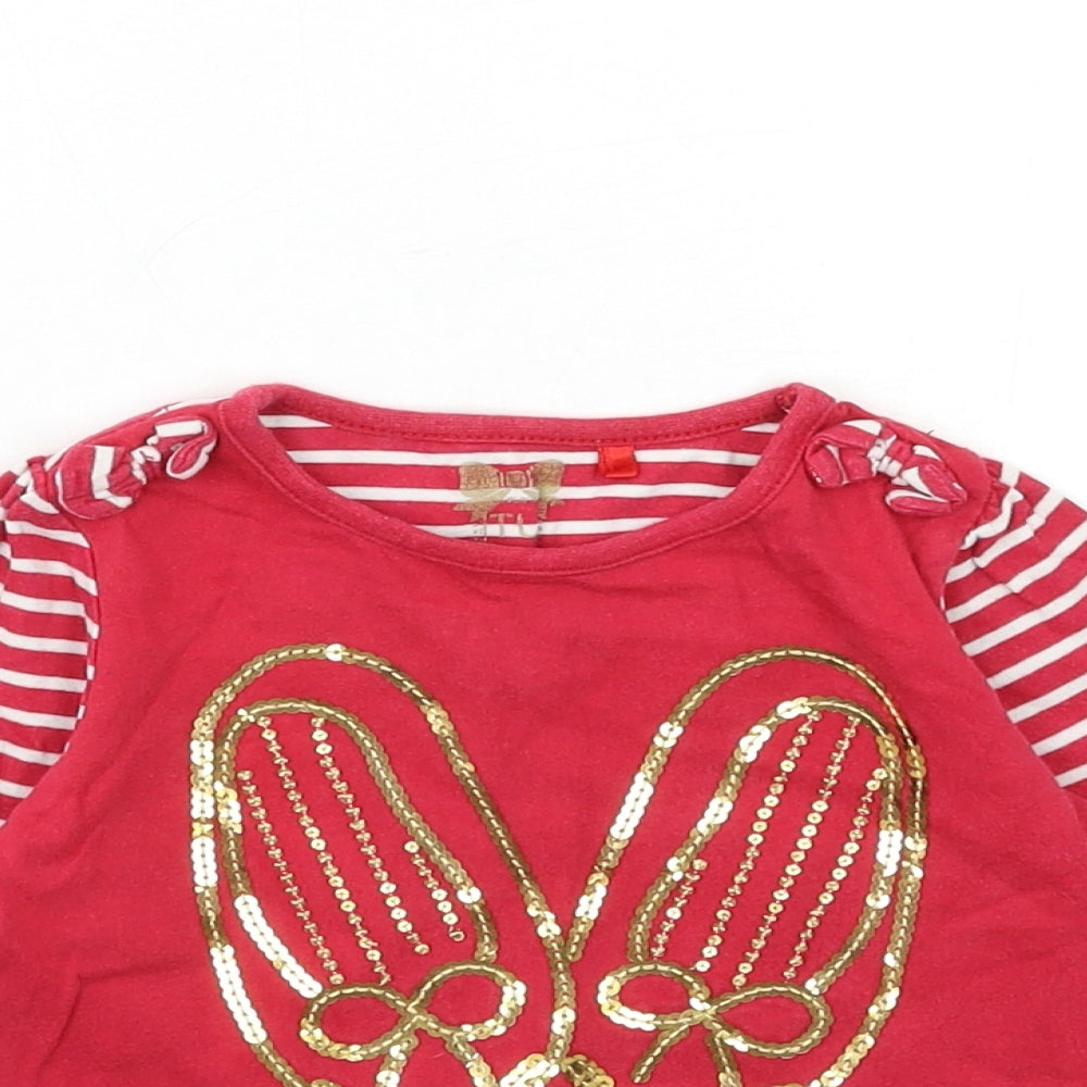 TU Girls Red   Basic T-Shirt Size 2-3 Years