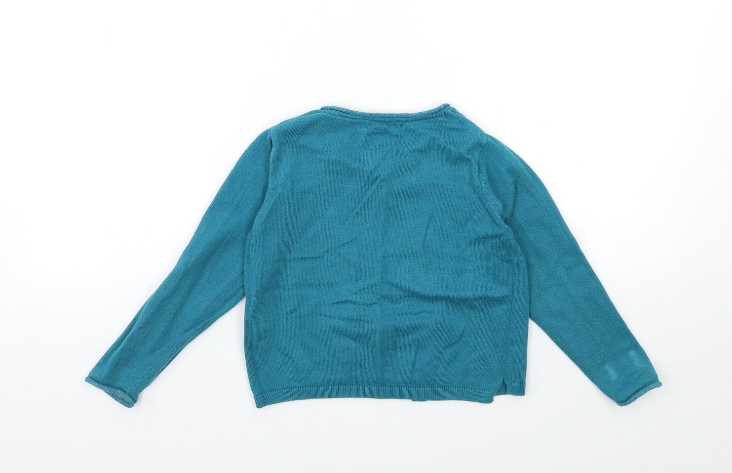 Okaidi Girls Blue  Knit Cardigan Jumper Size 4 Years