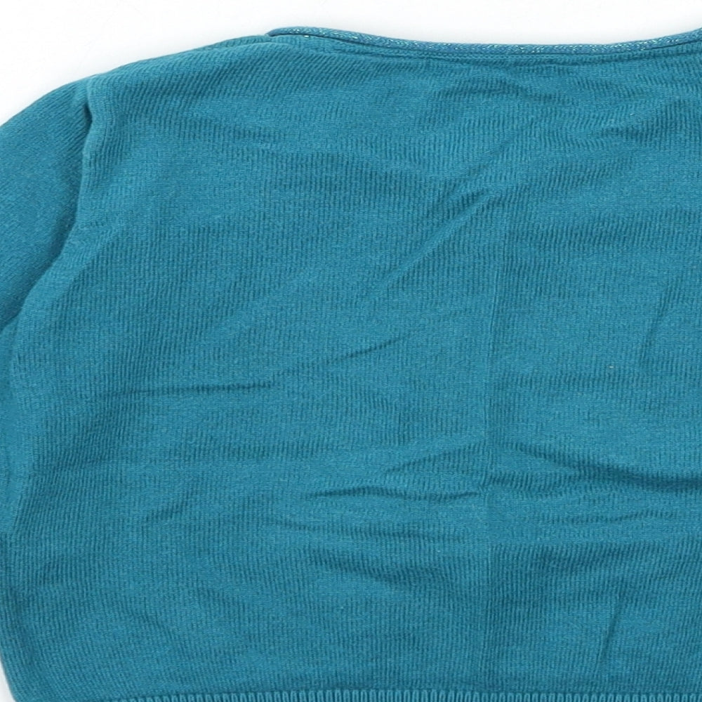 Okaidi Girls Blue  Knit Cardigan Jumper Size 4 Years