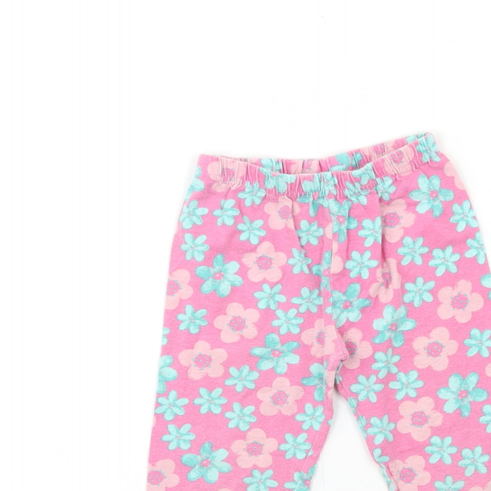 Peppa Pig Girls Pink Floral  Capri Trousers Size 2-3 Years