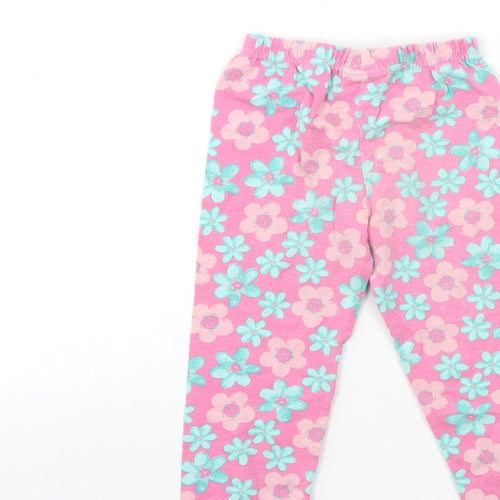 Peppa Pig Girls Pink Floral  Capri Trousers Size 2-3 Years