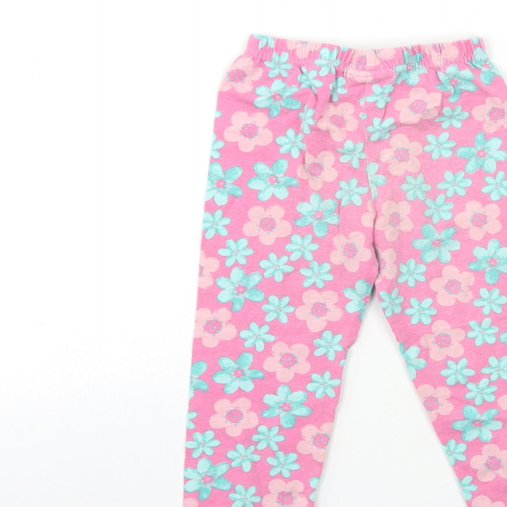 Peppa Pig Girls Pink Floral  Capri Trousers Size 2-3 Years