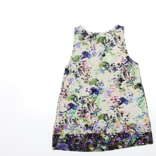 Warehouse Womens Beige Floral  Basic Tank Size 6