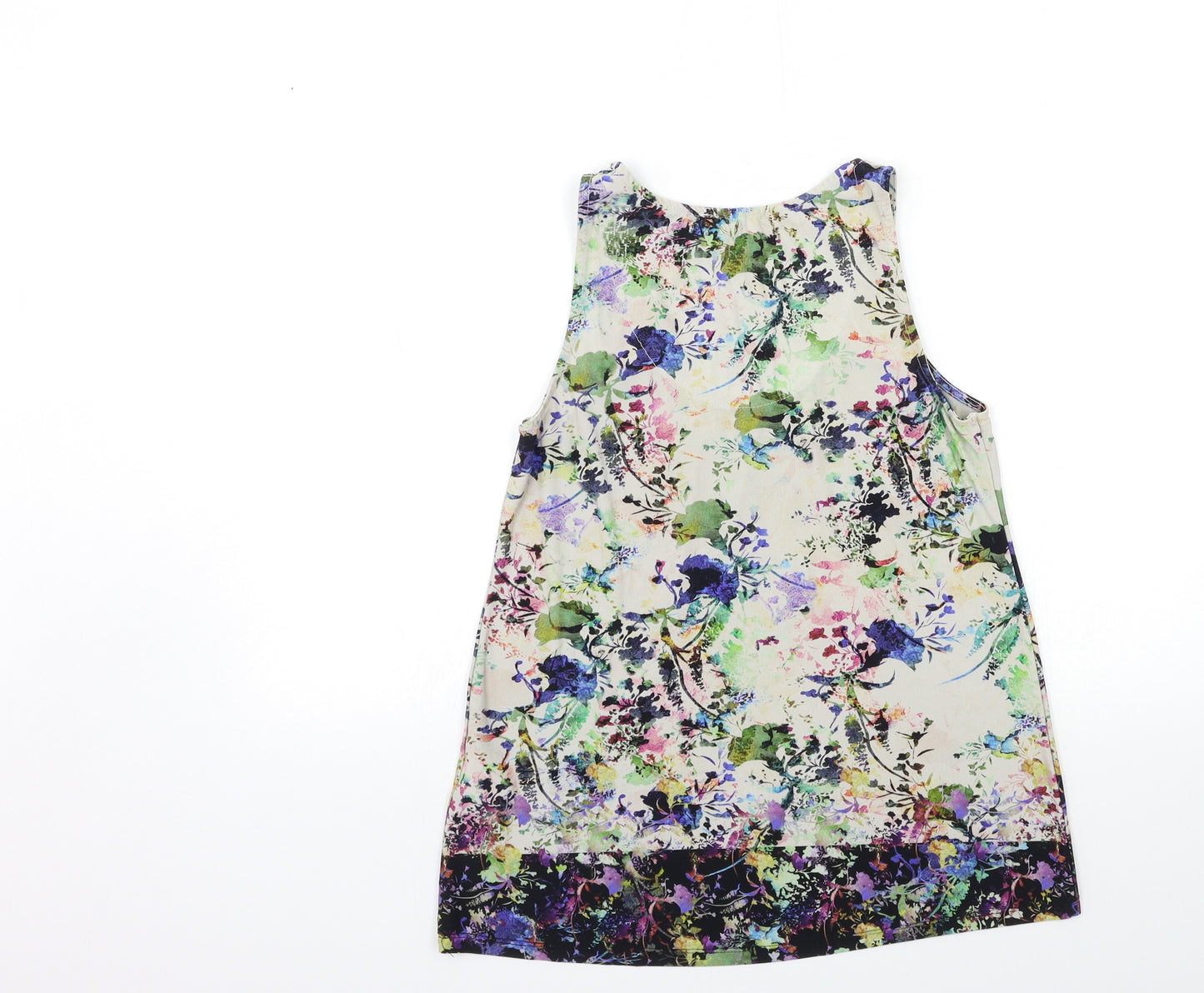 Warehouse Womens Beige Floral  Basic Tank Size 6