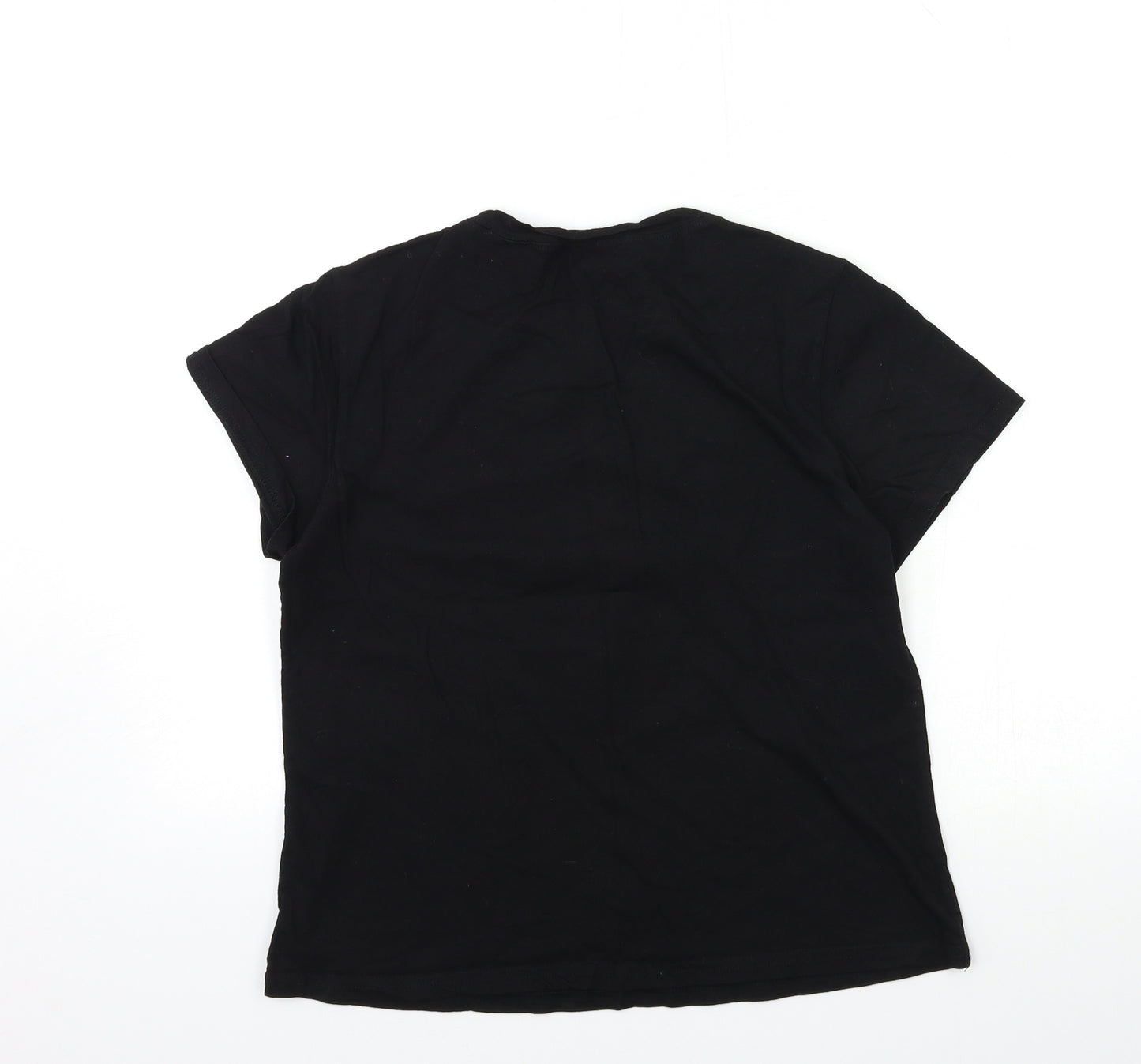 Fancyqube Womens Black   Basic T-Shirt Size L