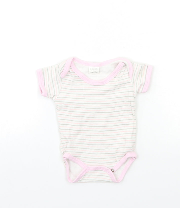 Bee Bo Baby White Striped  Babygrow One-Piece Size 3-6 Months