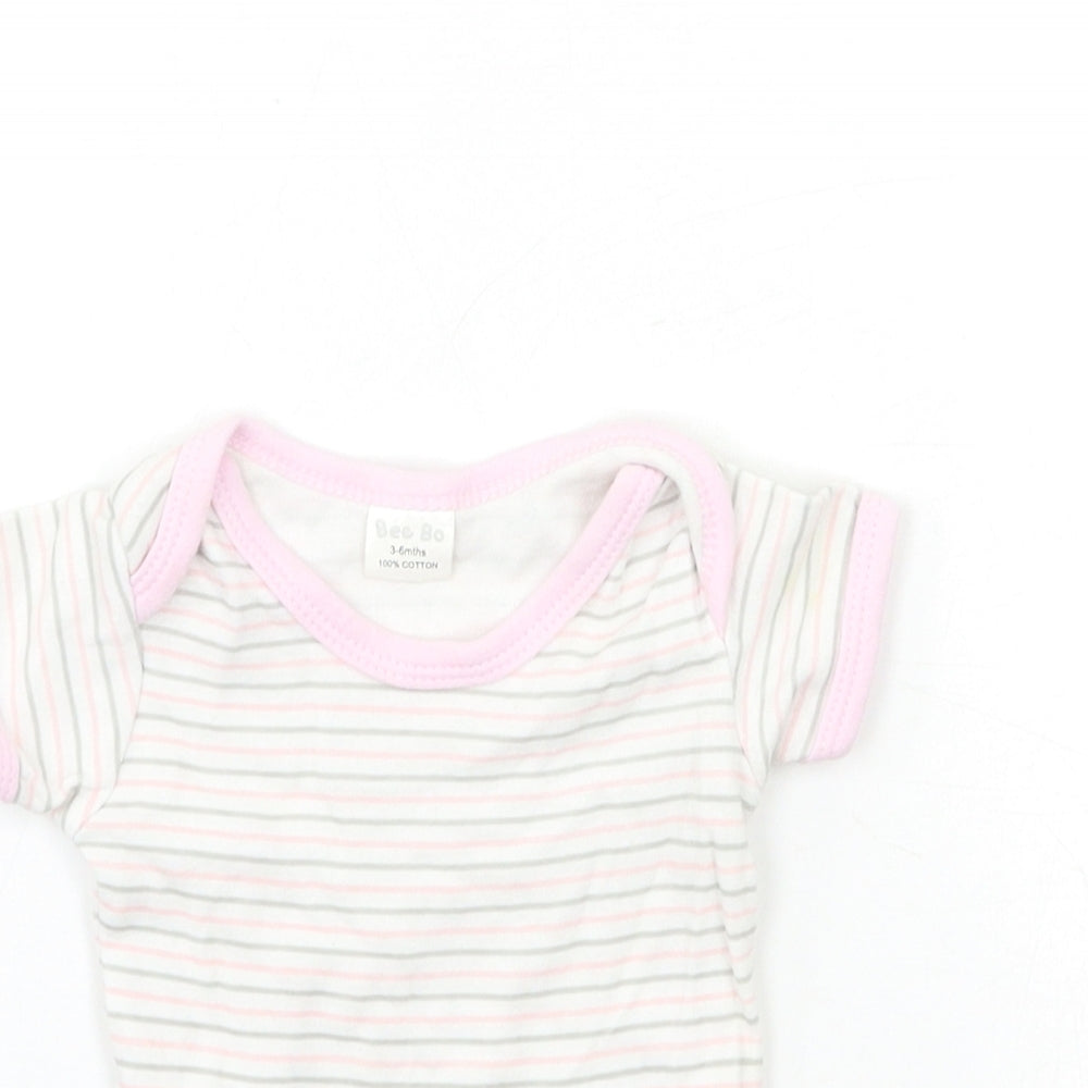 Bee Bo Baby White Striped  Babygrow One-Piece Size 3-6 Months