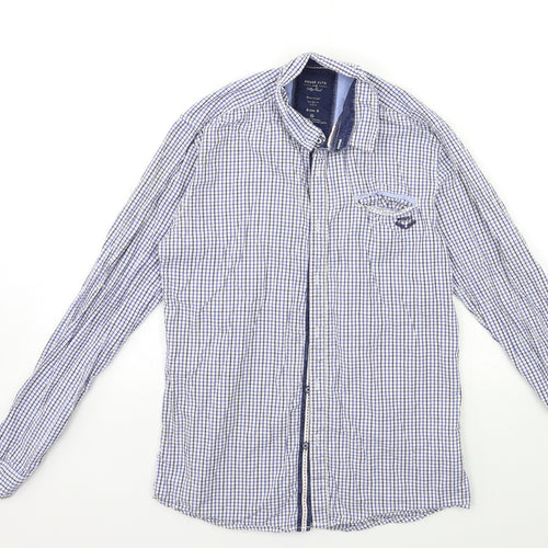 HOUSE CLTH Mens Blue Check   Button-Up Size S