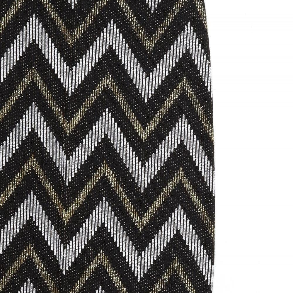 River Island Womens Black Geometric  Straight & Pencil Skirt Size 8