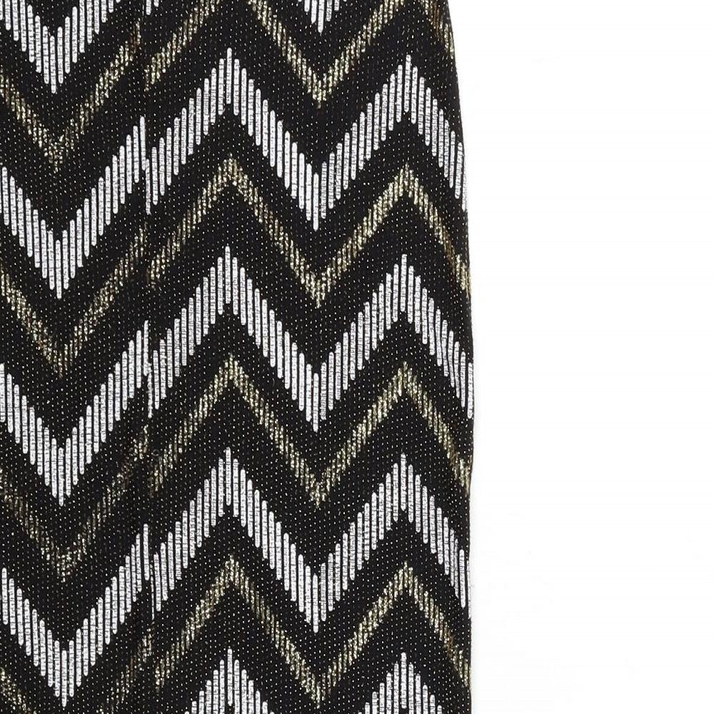 River Island Womens Black Geometric  Straight & Pencil Skirt Size 8