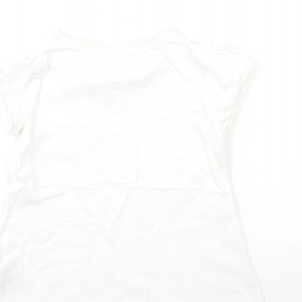 NEXT Girls White   Basic T-Shirt Size 8 Years