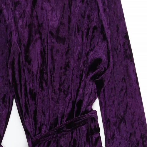 City comfort Womens Purple  Velour Kimono Robe Size S