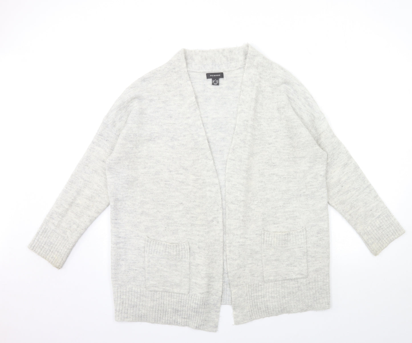 Primark Womens Grey  Knit Cardigan Jumper Size 10