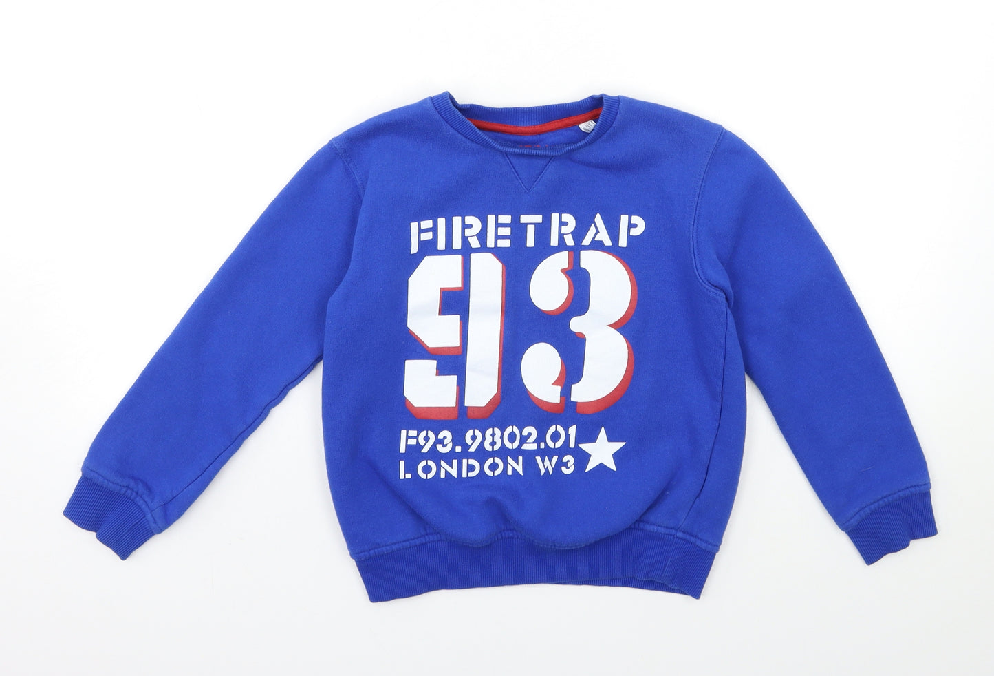 Firetrap Boys Blue   Pullover Sweatshirt Size 8-9 Years