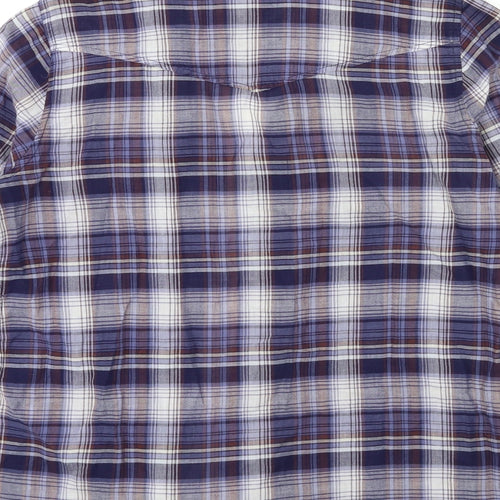 Topshop Womens Blue Check  Basic Button-Up Size 12