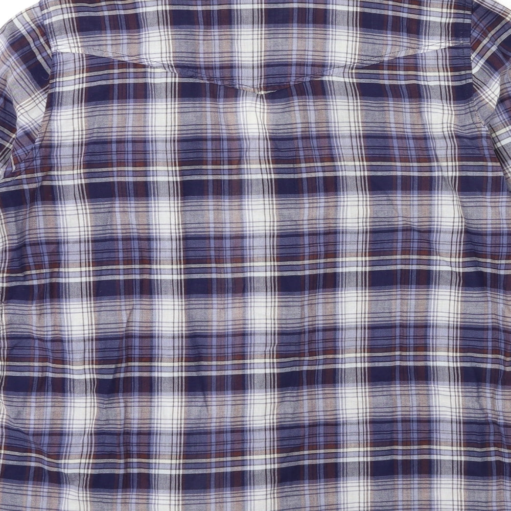 Topshop Womens Blue Check  Basic Button-Up Size 12