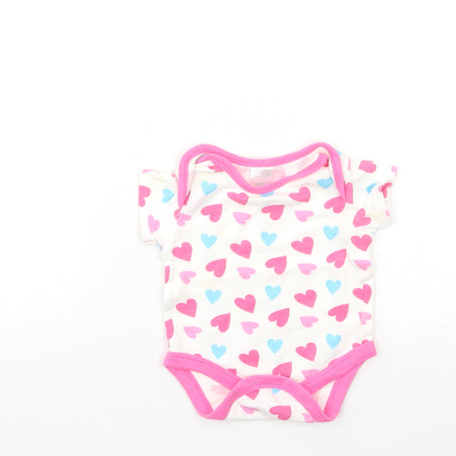 Preworn Baby White Geometric  Babygrow One-Piece Size 0-3 Months