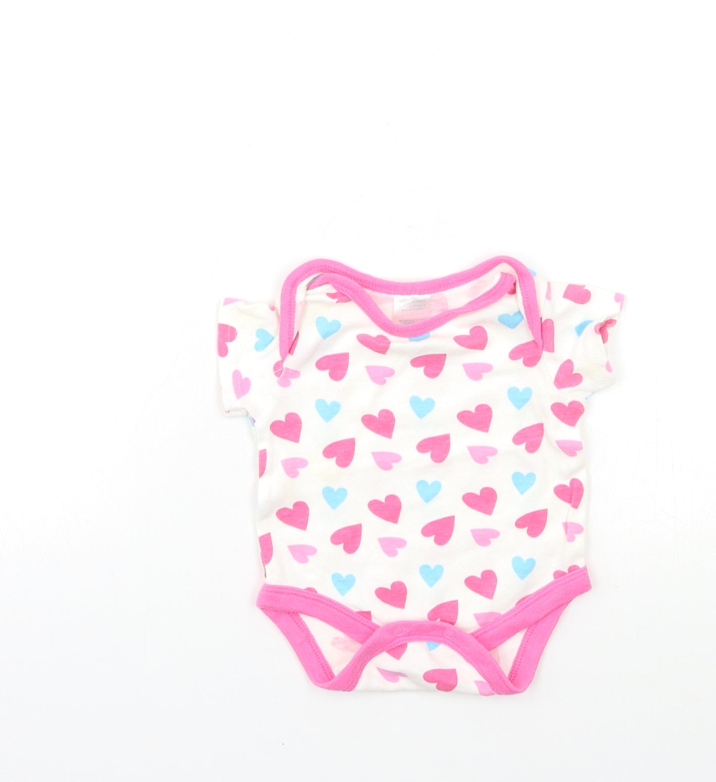 Preworn Baby White Geometric  Babygrow One-Piece Size 0-3 Months