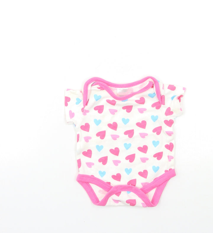 Preworn Baby White Geometric  Babygrow One-Piece Size 0-3 Months