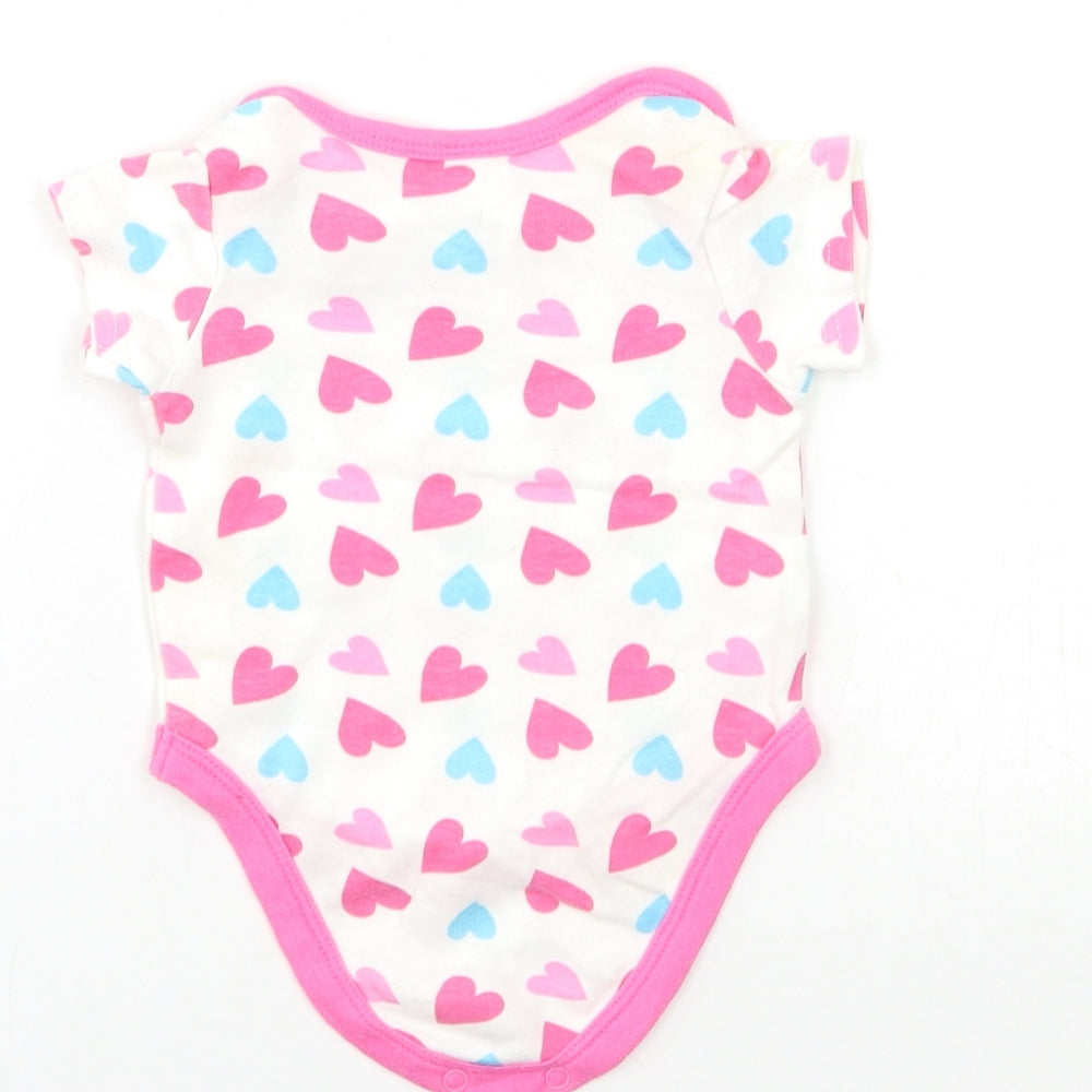 Preworn Baby White Geometric  Babygrow One-Piece Size 0-3 Months