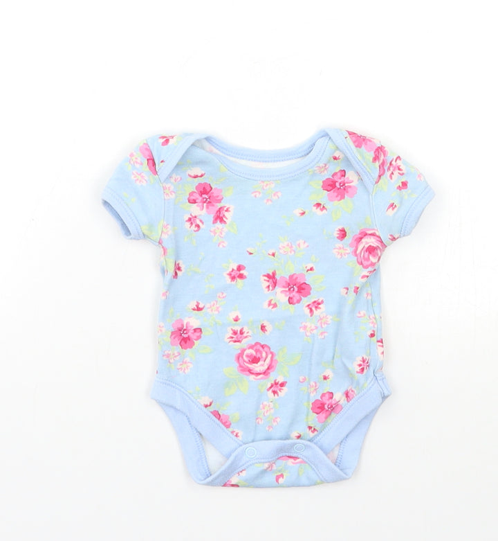 George Baby Blue Floral Babygrow One-Piece Size 0-3 Months