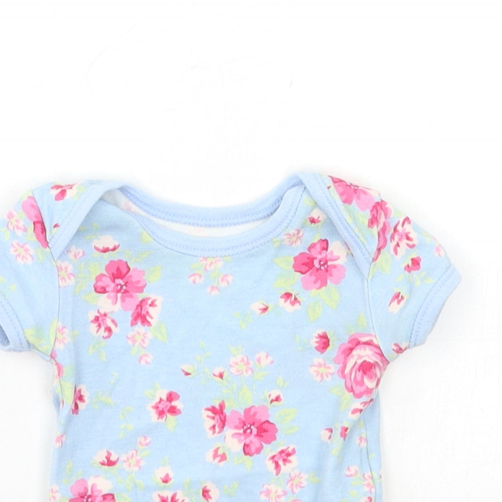 George Baby Blue Floral  Babygrow One-Piece Size 0-3 Months