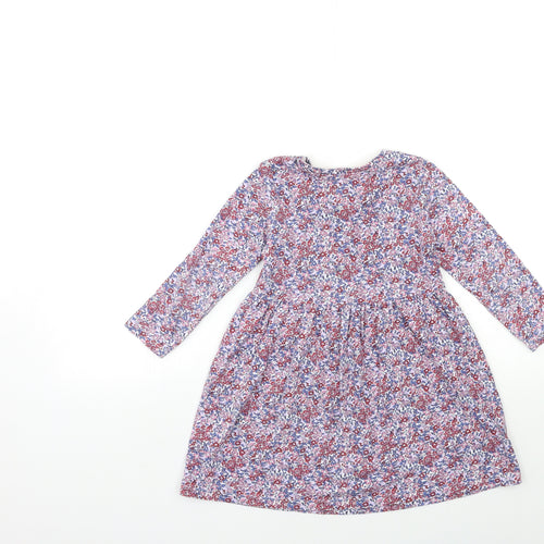 Matalan Girls Black Floral  T-Shirt Dress  Size 3-4 Years