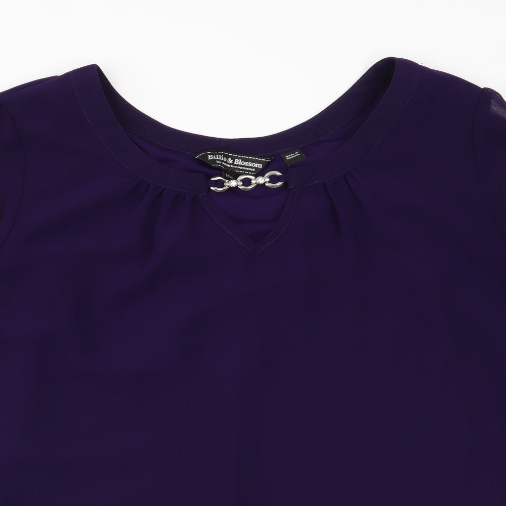 Dorothy Perkins Womens Purple   Basic Blouse Size 14