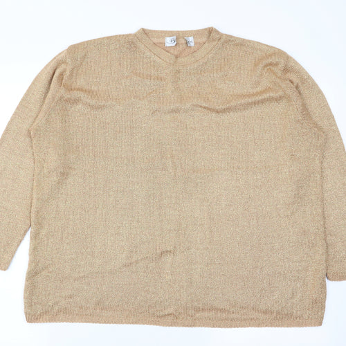 Berkertex Womens Gold   Pullover Jumper Size 18