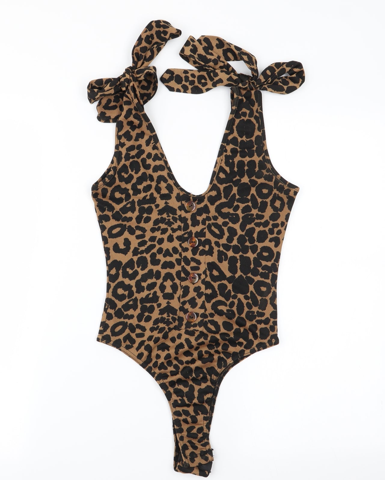 PLT Womens Multicoloured Animal Print  Bodysuit One-Piece Size 8