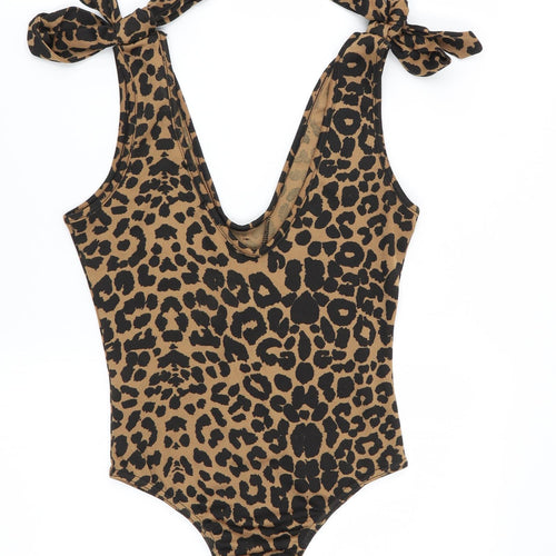 PLT Womens Multicoloured Animal Print  Bodysuit One-Piece Size 8