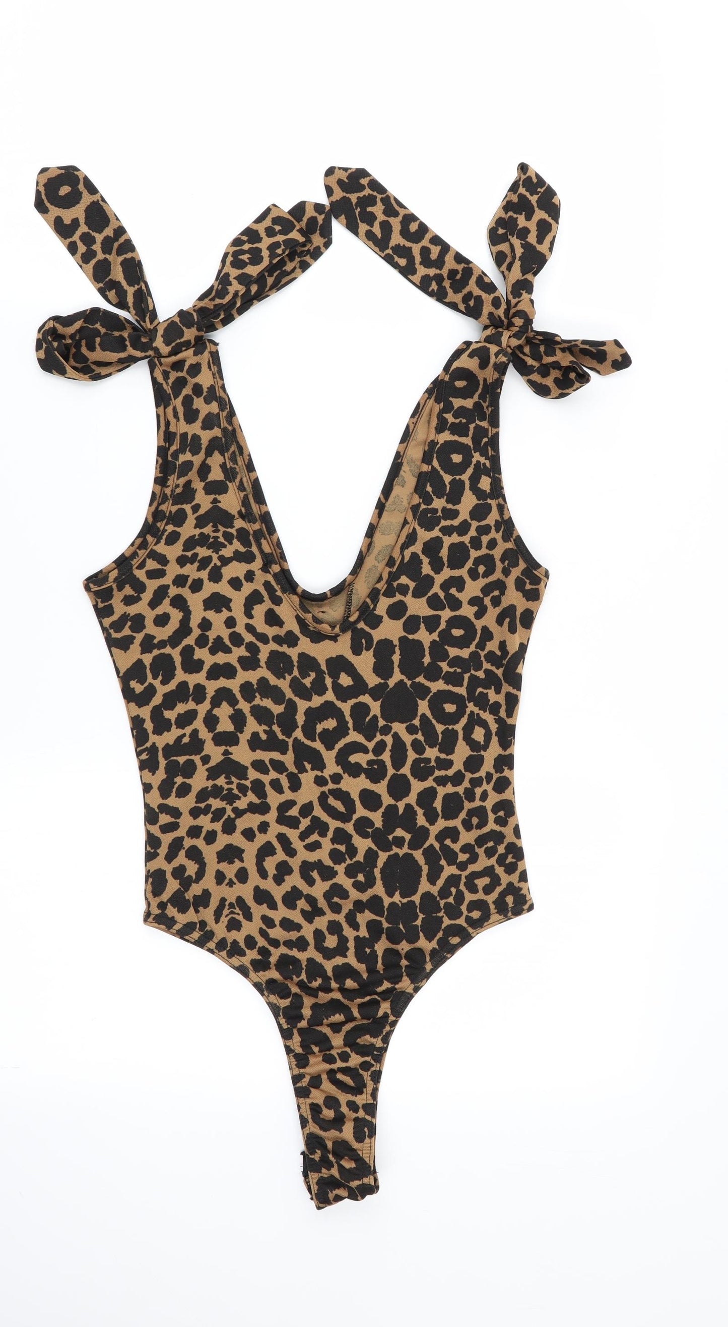 PLT Womens Multicoloured Animal Print  Bodysuit One-Piece Size 8