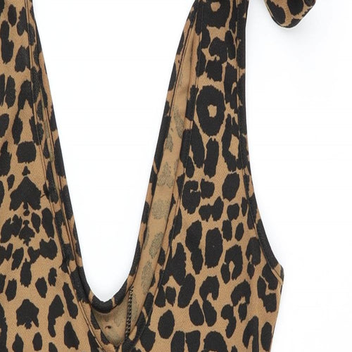 PLT Womens Multicoloured Animal Print  Bodysuit One-Piece Size 8