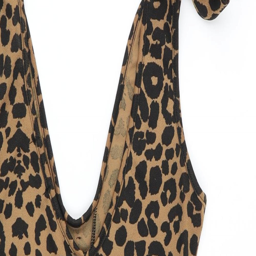 PLT Womens Multicoloured Animal Print  Bodysuit One-Piece Size 8
