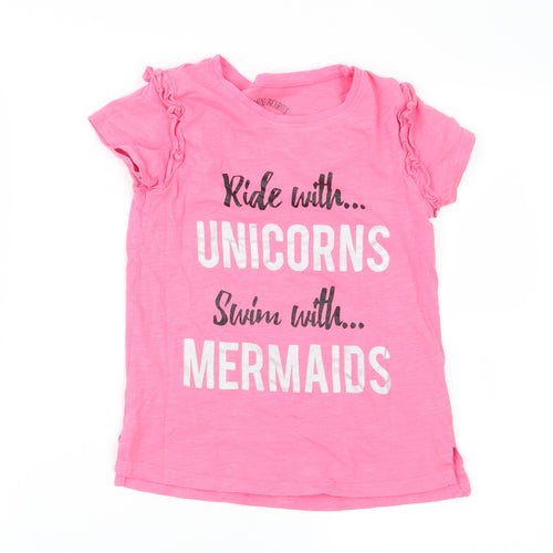 Matalan Girls Pink   Basic T-Shirt Size 7 Years