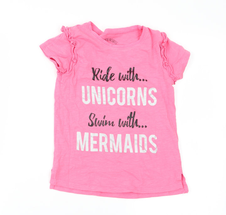 Matalan Girls Pink   Basic T-Shirt Size 7 Years