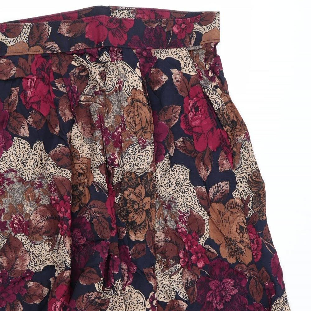 st michael Womens Multicoloured Floral  Flare Skirt Size 12