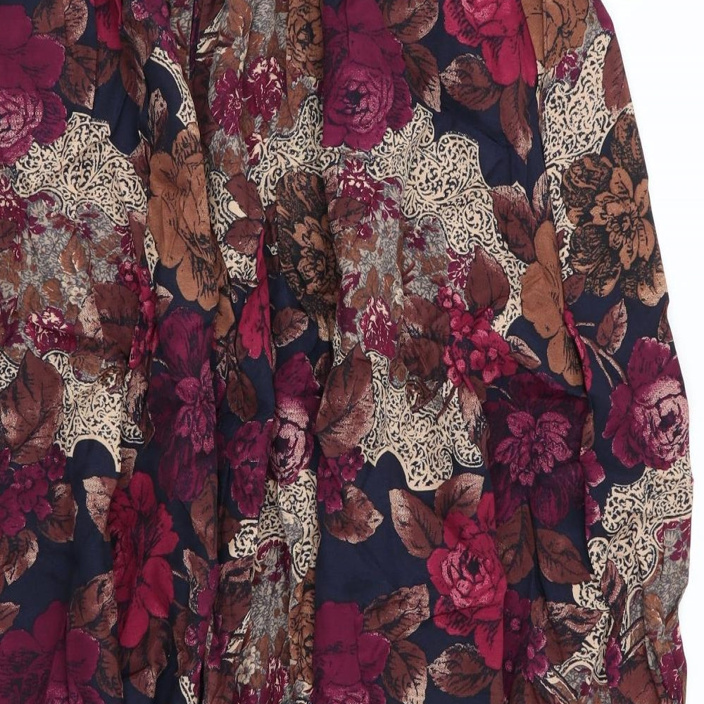 st michael Womens Multicoloured Floral  Flare Skirt Size 12