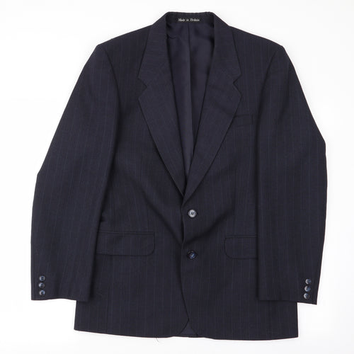 greenwoods Mens Blue Striped  Jacket Blazer Size 38