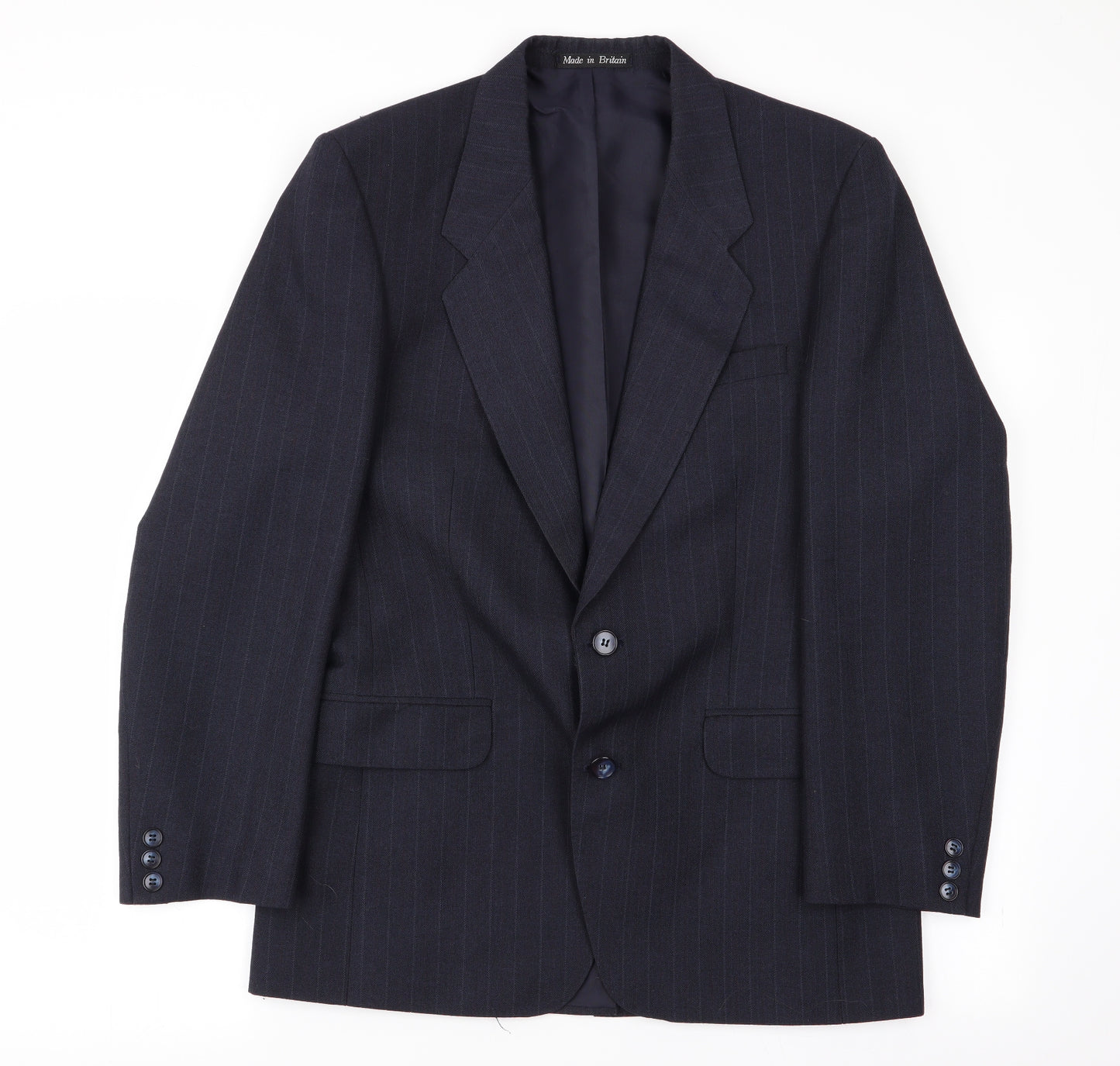 greenwoods Mens Blue Striped  Jacket Blazer Size 38