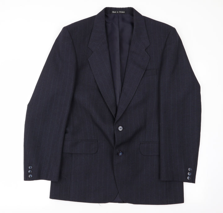 greenwoods Mens Blue Striped  Jacket Blazer Size 38