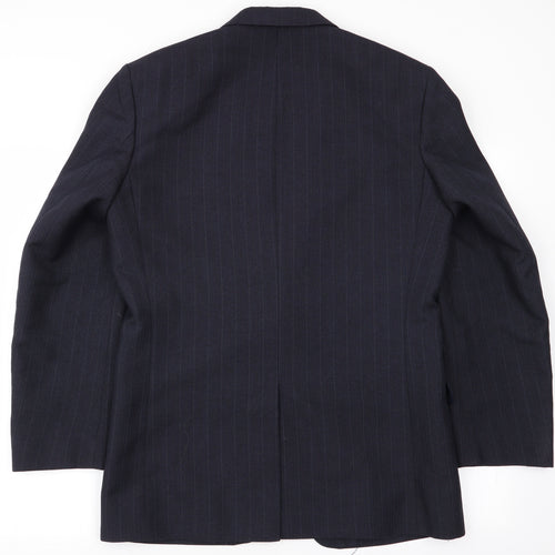 greenwoods Mens Blue Striped  Jacket Blazer Size 38