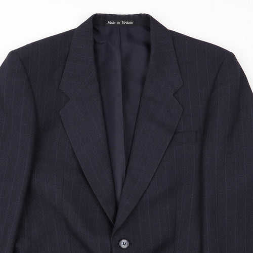 greenwoods Mens Blue Striped  Jacket Blazer Size 38