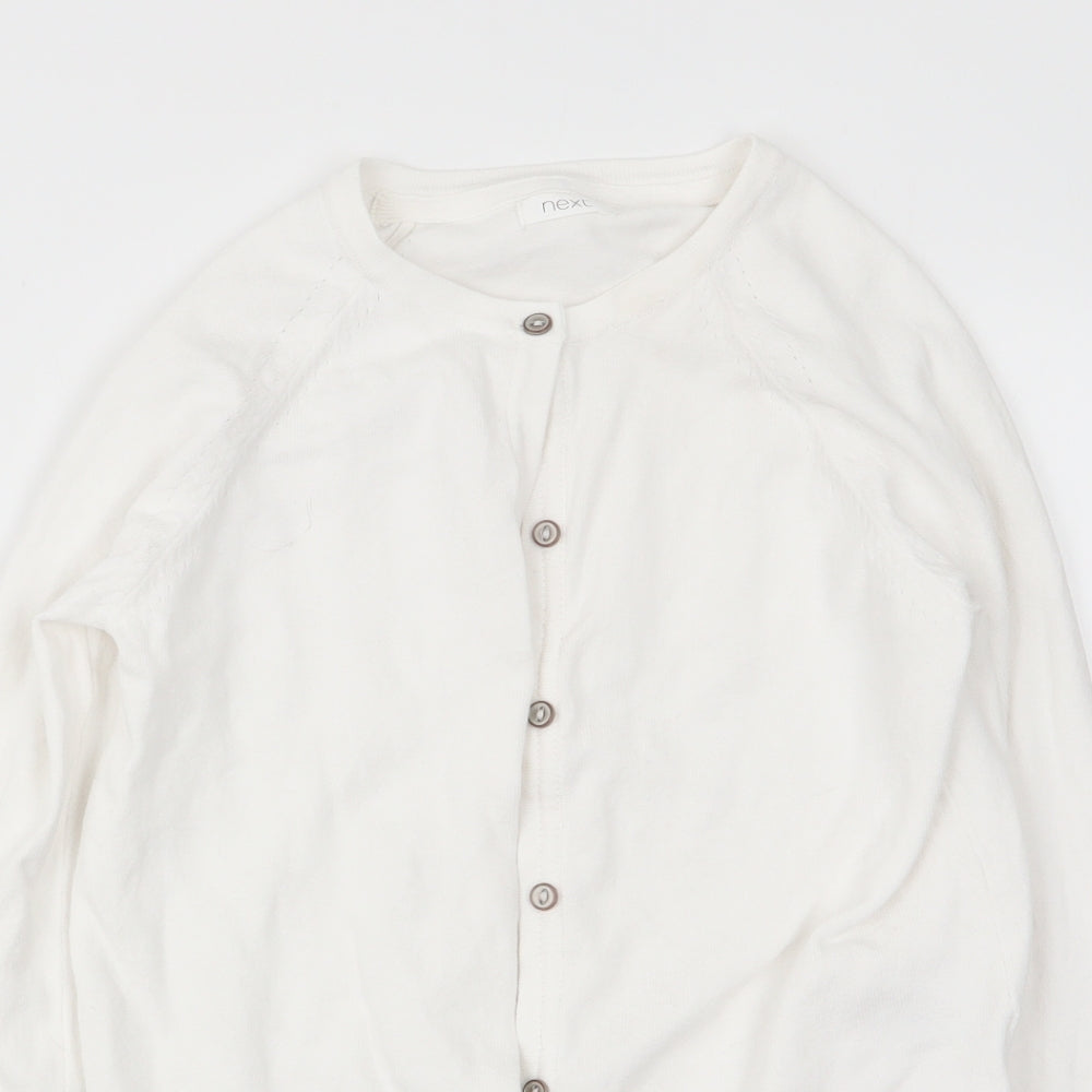NEXT Girls White   Cardigan Jumper Size 8 Years