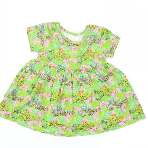 NEXT Girls Green Floral  Fit & Flare  Size 3-6 Months