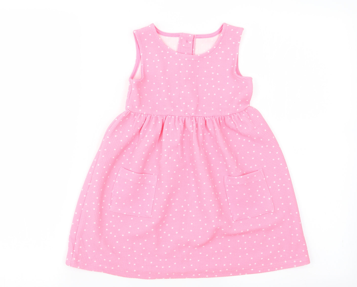 Matalan Girls Pink Polka Dot  Fit & Flare  Size 2-3 Years