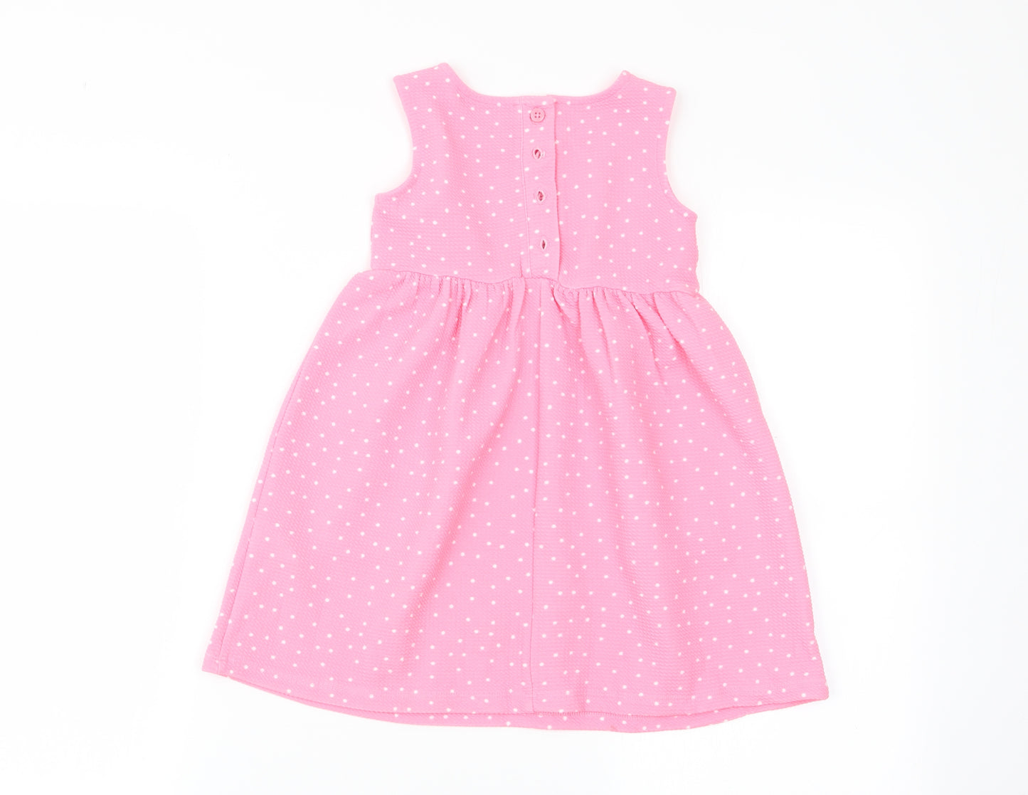 Matalan Girls Pink Polka Dot  Fit & Flare  Size 2-3 Years