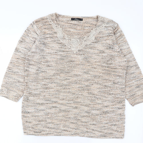 BM Womens Beige   Pullover Jumper Size M