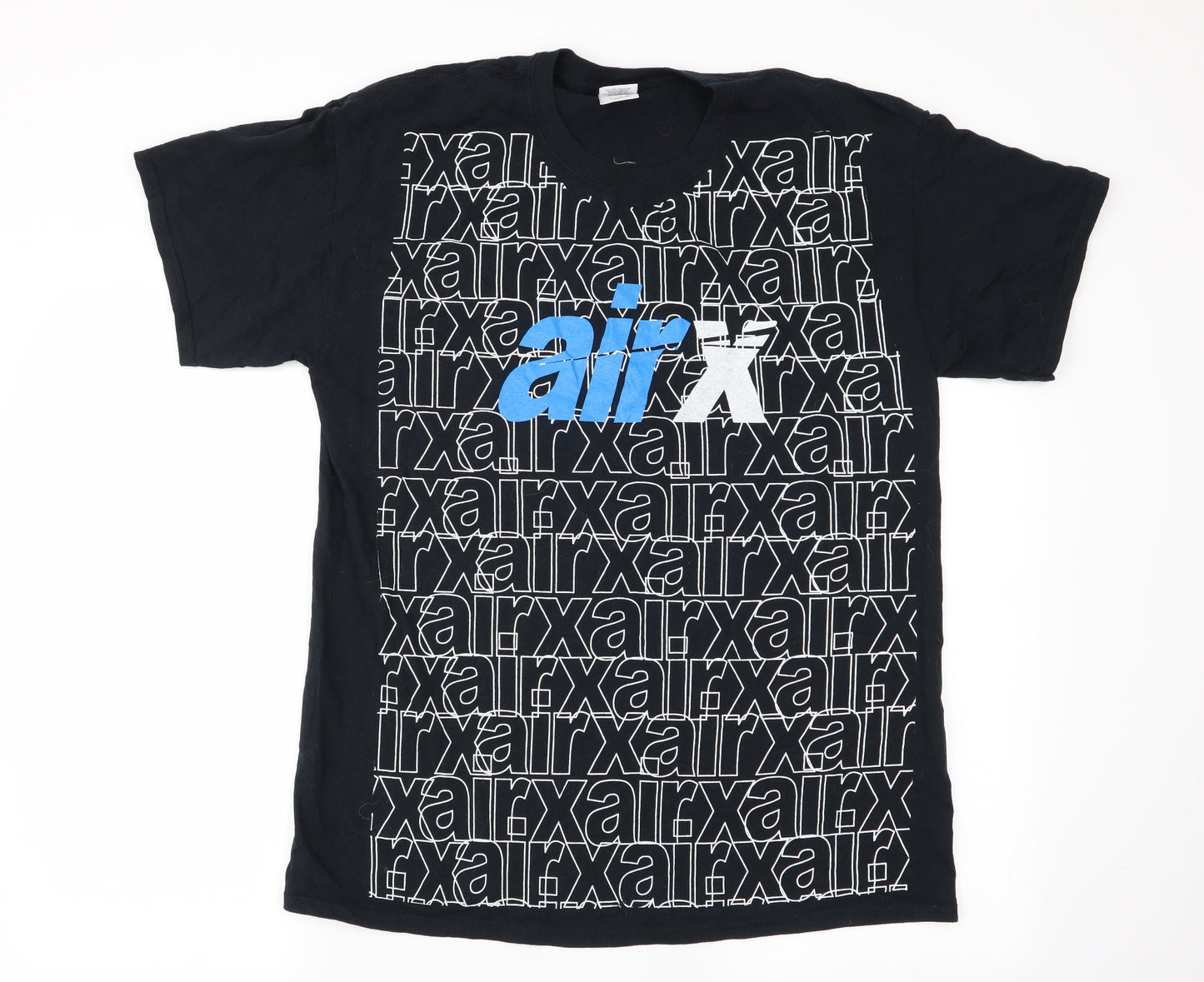 Gildan Mens Black Geometric   T-Shirt Size L