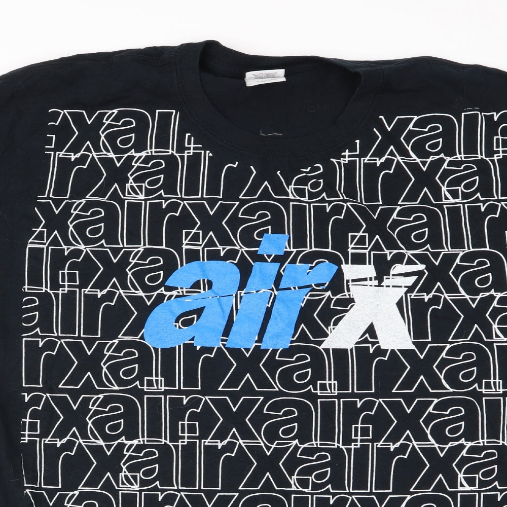 Gildan Mens Black Geometric   T-Shirt Size L